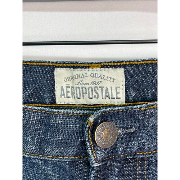 Aeropostale Benton Original Bootcut Jeans Mens 34x34 Distressed Med Wash Denim - Picture 3 of 10